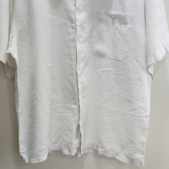 Joseph & Feiss 100 % Linen  Cream Casual Button Down Shirt - Picture 6 of 11